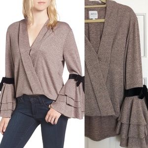 MISA Los Angeles Milena Tie Bell Sleeve Sweater